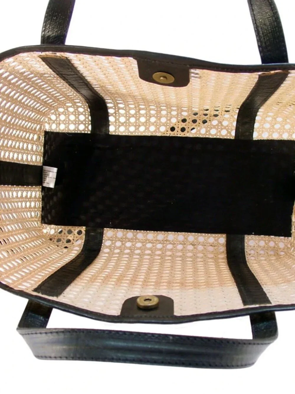 ANTHROPOLOGIE Street Level Rattan + Leather Tote/Crossbody Bag Beach Resort - Picture 6 of 8